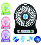 PORTABLE USB RECHARGEABLE FAN (USB LED Mini Air Cooler)