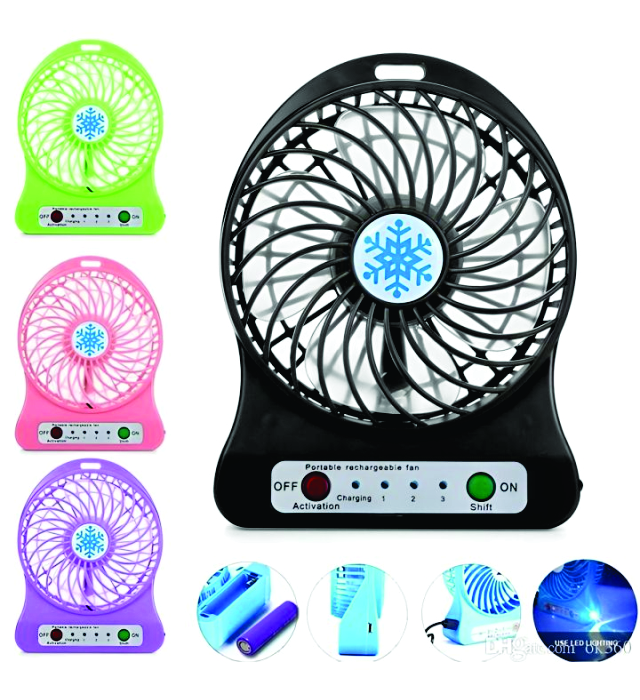 PORTABLE USB RECHARGEABLE FAN (USB LED Mini Air Cooler) 2