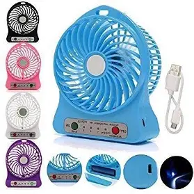 PORTABLE USB RECHARGEABLE FAN (USB LED Mini Air Cooler)