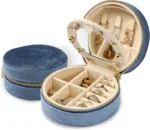 ROUND JEWELRY BOX (Dajasan Velvet Jewelry Box, Small Travel Jewelry Case)