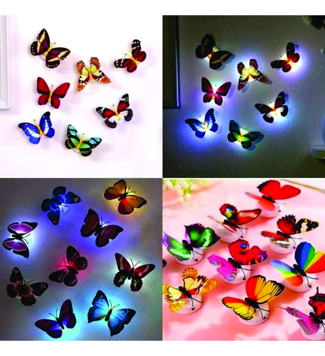 SUNLIGHT BUTTERFLY (3D Butterfly Plastic Sticker Walls LED Light) 3