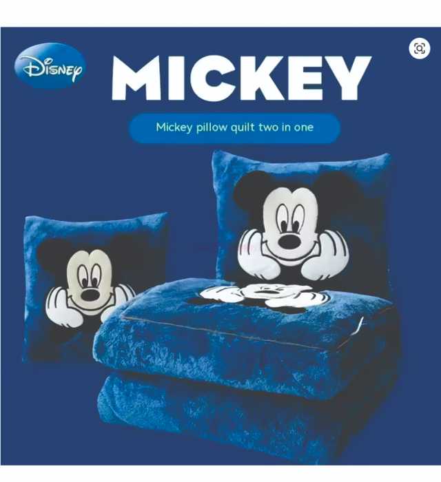 THICK AND DURABLE FOLDABLE DUVET (Cartoon Stitch Travel Blanket and Pillow - 2 in 1 Airplane Blanket Compact with Soft Bag Pillowcase) 3