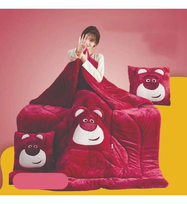 THICK AND DURABLE FOLDABLE DUVET (Cartoon Stitch Travel Blanket and Pillow - 2 in 1 Airplane Blanket Compact with Soft Bag Pillowcase) 7