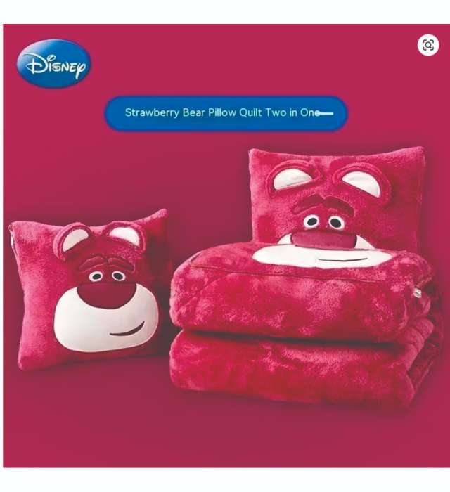 THICK AND DURABLE FOLDABLE DUVET (Cartoon Stitch Travel Blanket and Pillow - 2 in 1 Airplane Blanket Compact with Soft Bag Pillowcase)