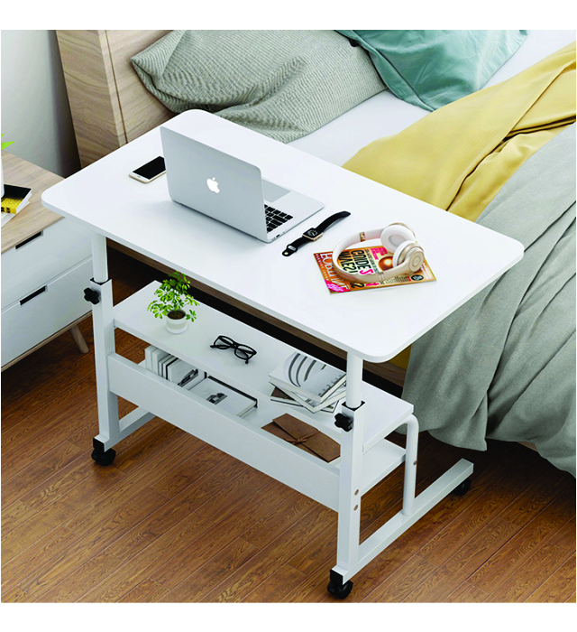 THREE LAYER LAPTOP TABLE TYPE 2 (Office Modern Luxury Movable Standing Table Manual Height Adjustable Study Desk)