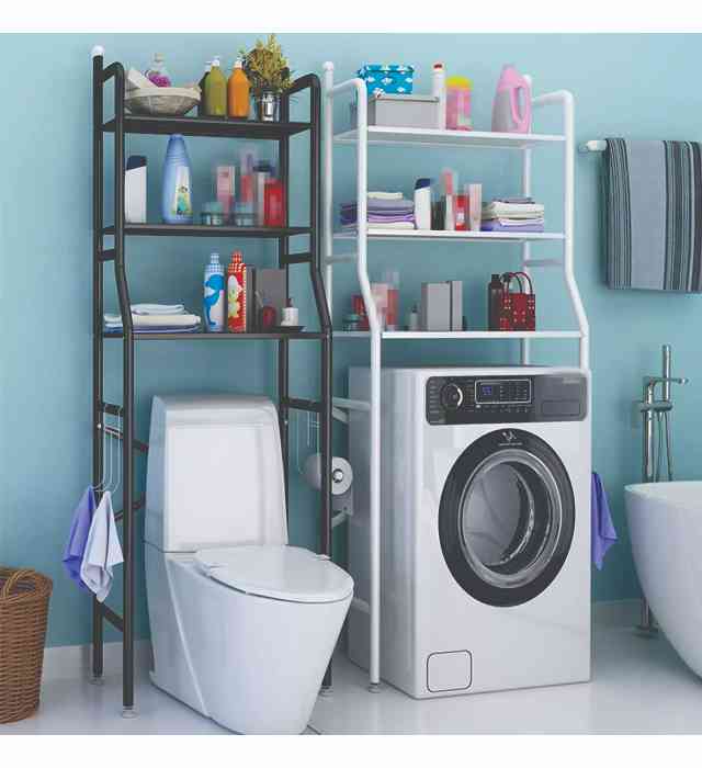 TOILET RACK STAINLESS STEEL (Over The Toilet and Laundry 3 Tier Storage Rack Stainless Steel Shelf Bathroom) 1