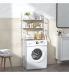 TOILET RACK STAINLESS STEEL (Over The Toilet and Laundry 3 Tier Storage Rack Stainless Steel Shelf Bathroom)