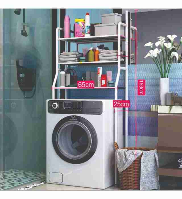 TOILET RACK STAINLESS STEEL (Over The Toilet and Laundry 3 Tier Storage Rack Stainless Steel Shelf Bathroom) 3