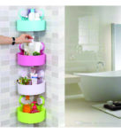 TRIANGLE BATHROOM SHELF (Corner Shelf Bathroom Kitchen Rack Self Adhesive Shower Caddy Plastic)