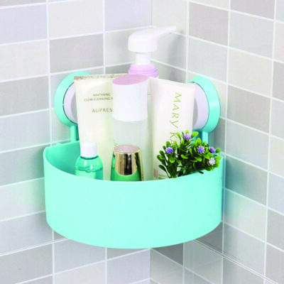 TRIANGLE BATHROOM SHELF (Corner Shelf Bathroom Kitchen Rack Self Adhesive Shower Caddy Plastic)