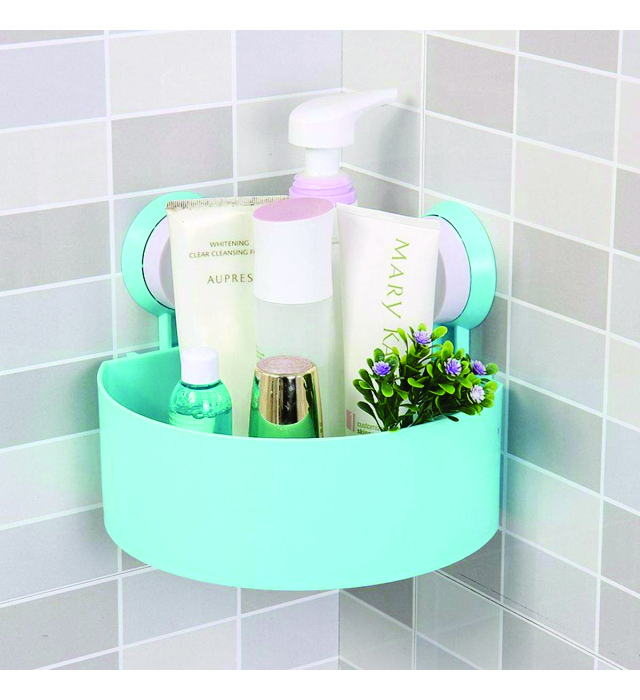 TRIANGLE BATHROOM SHELF (Corner Shelf Bathroom Kitchen Rack Self Adhesive Shower Caddy Plastic)