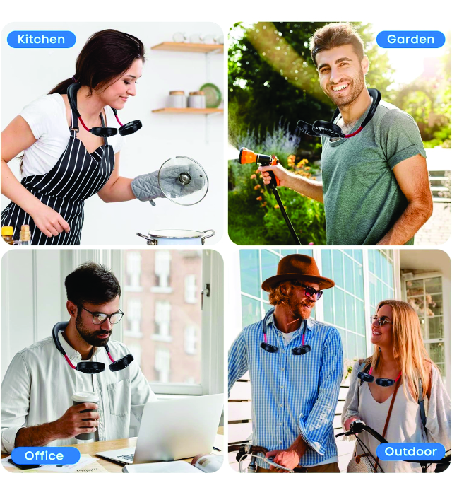 WEARABLE SPORT FAN (Portable Neck Fan Rechargeable Personal Hand-Free Fan) 3