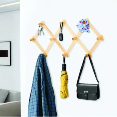 WOODEN HANGER (Wooden Wall Hooks Expandable Coat Racks Hat Hangers)