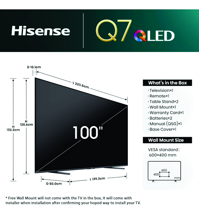 hisense QLED TV 100 (TV 100Q7N) 3