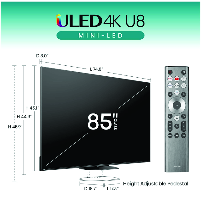 hisense QLED TV 85 (TV 85U8N) 1