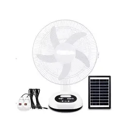 Century 12 - Inches Rechargeable Fan With Solar Panel & Two Bulbs