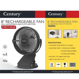 Century 18" Inches Rechargeable Mist Fan With Double 12v 7ah Battery FRC 45J