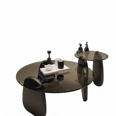 ROUND CENTER TABLE GLASS AESTHETIC FURNITURE