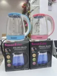 2L Silver Love Transparent Glass Electric Kettle
