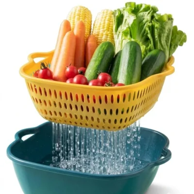 6pcs Kitchen Plastic Plates Bowls and Containerss