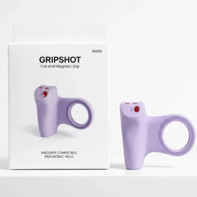 Magnetic phone camera grip