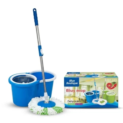 Rotary spin mop and bucket set